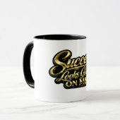 Mug Le succès me va bien Cadeau en or (Devant gauche)