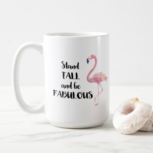 Mug Le support grand et soit Flamant rose fabuleux (Avec donut)