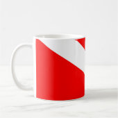 Mug le symbole diagonal rouge de la plongée sous-marin (Gauche)