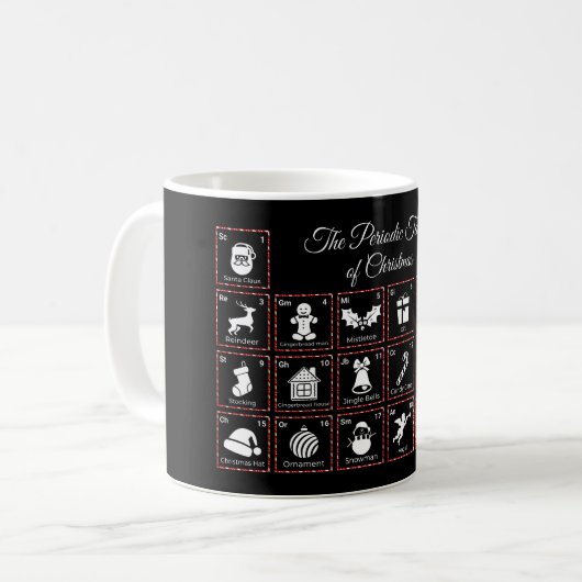 Mug Le Tableau Périodique de Noël (Devant gauche)