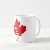 Mug Le Tea Feuille d'érable "fort et libre" (Devant droit)