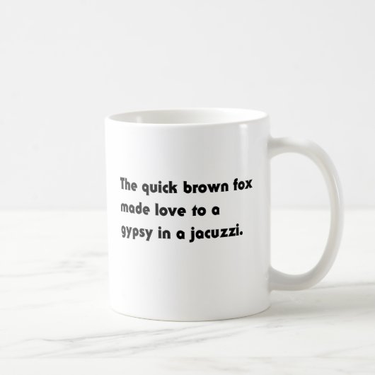Mug Le Tee Pangramme Renard Brun Rapide... Jacuzzi Git (Droite)