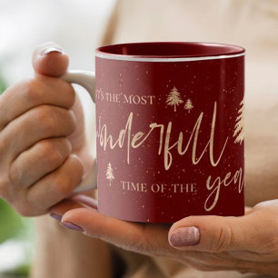 Mug Le Temps Le Plus Merveilleux De L'Année Rouge Or N