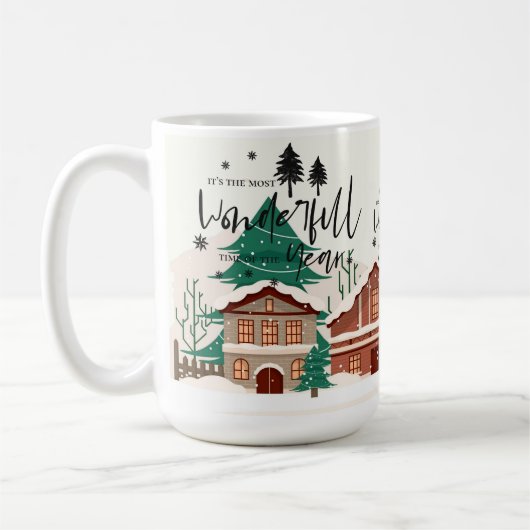 Mug Le temps le plus merveilleux Paysage de ville Noël (Gauche)
