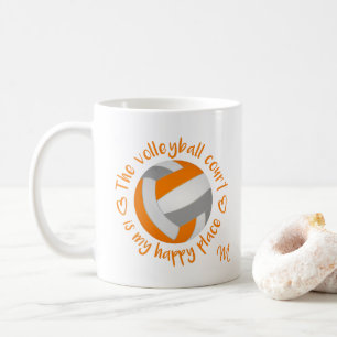 Mug le terrain de volley-ball orange gris est mon endr