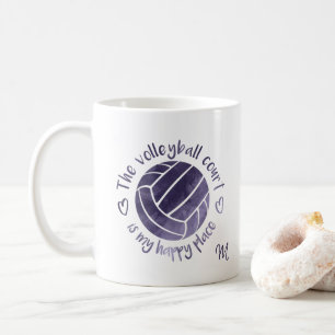 Mug Le terrain de volley est mon joyeux endroit violet