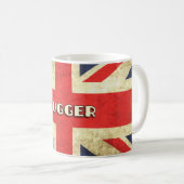 Mug Le texte britannique sur la grunge | d'Union Jack (Devant droit)