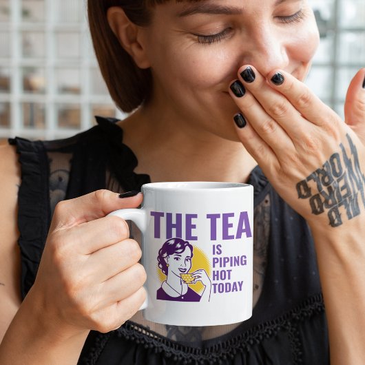 Mug Le thé est chaud caniveau aujourd'hui femme rétro