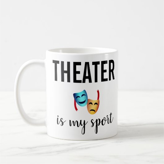 Mug Le théâtre est mon sport, masque émoticônes émotic (Gauche)