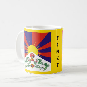 Mug Le Thibet, lions de neige, drapeau tibétain -