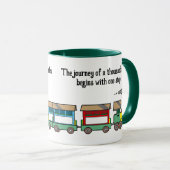 Mug Le trajet de mille milles commence par 1 marche (Devant droit)