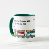 Mug Le trajet de mille milles commence par 1 marche (Devant gauche)