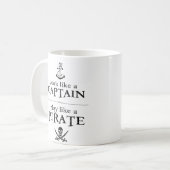 Mug Le travail comme un capitaine, jeu aiment un (Devant gauche)