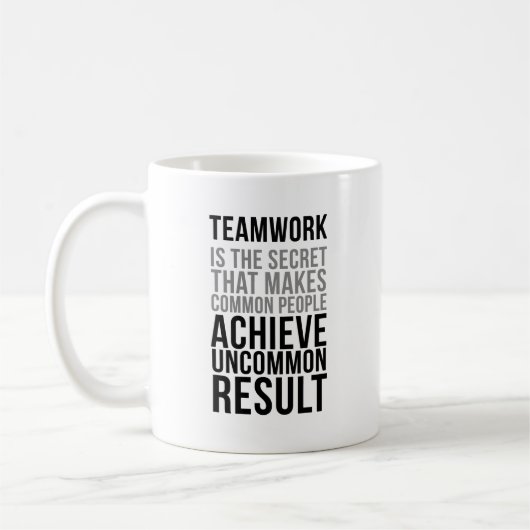 Mug Le Travail D'Équipe Est Le Secret (Gauche)