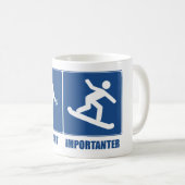 Mug Le Travail Est Important, Le Snowboard Est Importa (Devant droit)