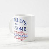 Mug Le travailleur postal le plus impressionnant du (Devant gauche)