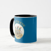 Mug Le triathlon des poulets (Devant gauche)