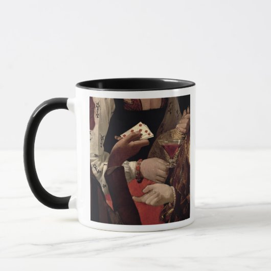 Mug Le tricheur avec l'as des diamants, détail de (Gauche)