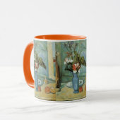 Mug Le Vase bleu (Fleurs et Fruits) de Paul Cézanne (Devant gauche)