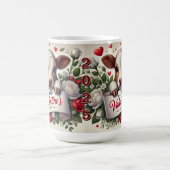 Mug Le veau de Saint Valentin avec arrangement floral (Centre)