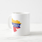 Mug Le Venezuela est ma maison Carte du drapeau (Devant gauche)