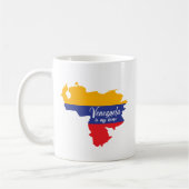 Mug Le Venezuela est ma maison Carte du drapeau (Gauche)