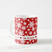 Mug Le Véritable Esprit de Noël Flocon de neige rouge (Devant gauche)