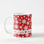Mug Le Véritable Esprit de Noël Flocon de neige rouge (Gauche)