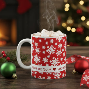 Mug Le Véritable Esprit de Noël Flocon de neige rouge