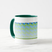 Mug le vert d'arbre de ressort ajuste l'arrière - plan (Devant gauche)