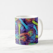 Mug Le vert de chaux, l'aqua et l'abrégé sur pourpre (Devant droit)