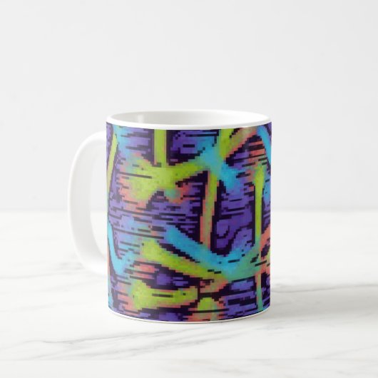 Mug Le vert de chaux, l'aqua et l'abrégé sur pourpre (Devant gauche)
