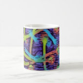 Mug Le vert de chaux, l'aqua et l'abrégé sur pourpre (Centre)