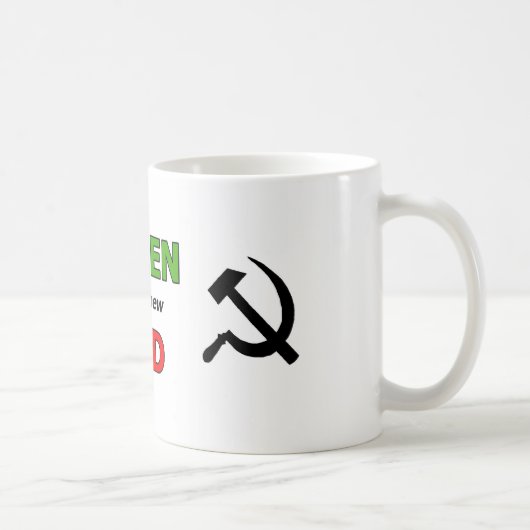 Mug Le vert est le nouveau rouge avec des symboles (Droite)
