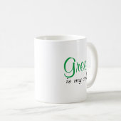 Mug Le Vert Est Ma Citation Couleur (Devant droit)