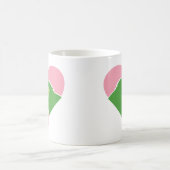 Mug Le vert rose de coeur de perruches Parrots Clipart (Centre)