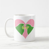 Mug Le vert rose de coeur de perruches Parrots Clipart (Gauche)