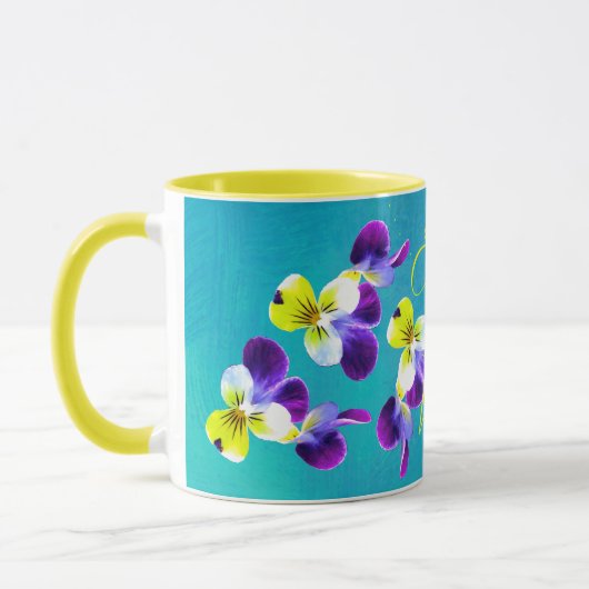 Mug Le Vibrant Johnny Jump-up Laughing Violas (Gauche)