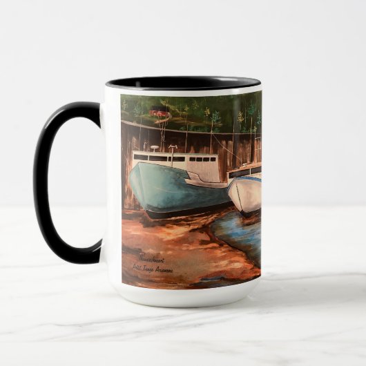 Mug Le Village De Pêcheurs Artisanat Peint À La Main (Gauche)