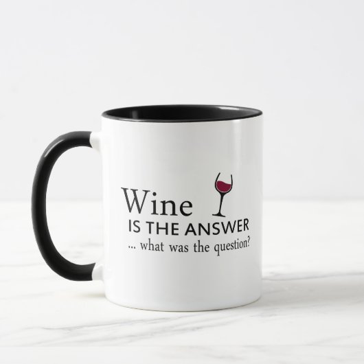 Mug Le vin est la réponse drôle citation de vin (Gauche)