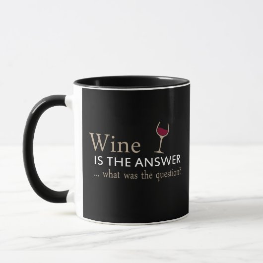 Mug Le vin est la réponse drôle citation de vin (Gauche)