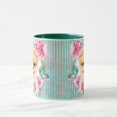 Mug Le visage de chien de Poméranie illustre le rose m (Centre)