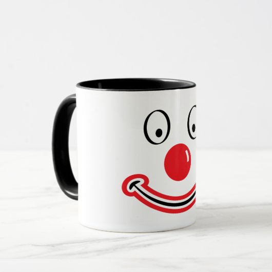 Mug Le visage de Clown avec le nez rouge. Clown  (Devant gauche)
