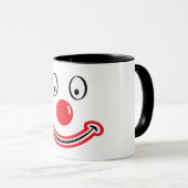 Mug Le visage de Clown avec le nez rouge. Clown  (Devant droit)