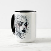 Mug Le visage de la femme gothique (Devant gauche)