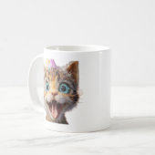 Mug le visage d'un chaton figé en mode derp pur (Devant gauche)