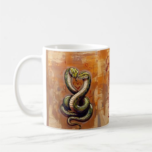 Mug Le voeu du Nouvel An pour l'amour 2025 Serpent en  (Gauche)