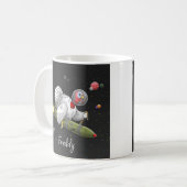 Mug Le voyage spatial de la dinde fusée (Devant gauche)