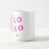 Mug Le Xoxo rose personnalisé de la Saint Valentin (Devant gauche)
