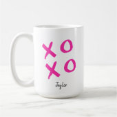 Mug Le Xoxo rose personnalisé de la Saint Valentin (Gauche)